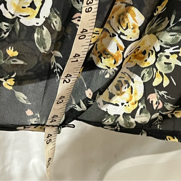 Ember Classy Feminine Spring Summer Black Floral Longsleeve A-line Dress - Picture 6 of 7